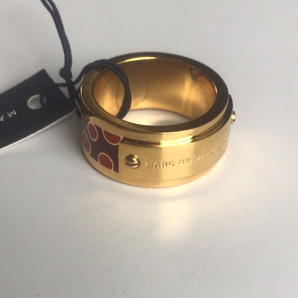 Marc By Marc Jacobs Gold, purple and Red polka Dot Ring